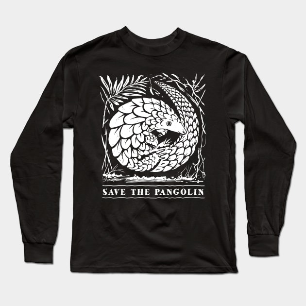 Endangered Species - Save The Pangolin Long Sleeve T-Shirt by bangtees